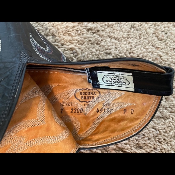 Nocona Men’s Black Alligator Cowboy Boots Size 9D - Picture 10 of 12